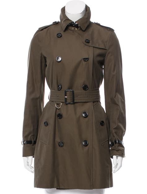 burberry leather-trimmed twill trench coat|Burberry trench coat leather sleeves.